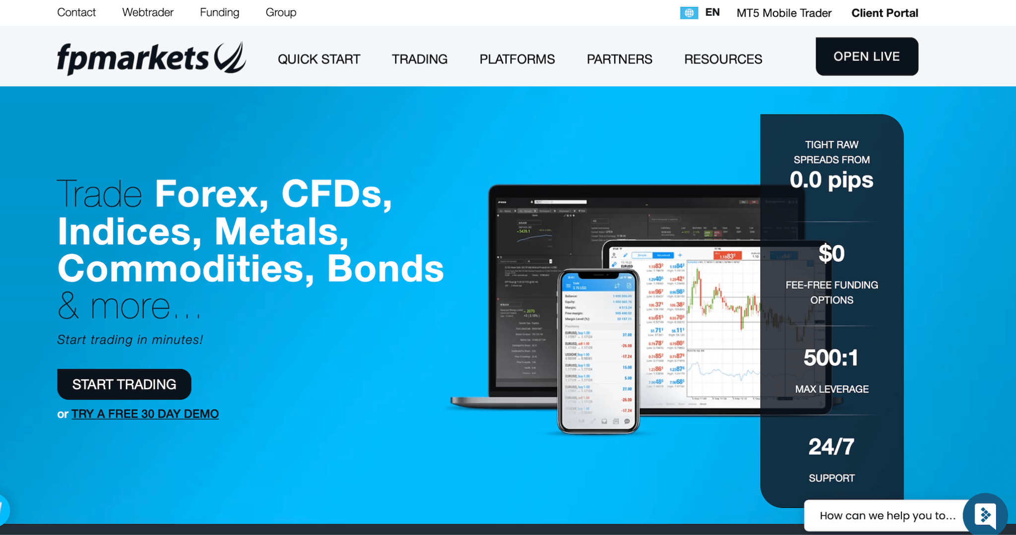 FP Markets review, tradable instruments and platforms.