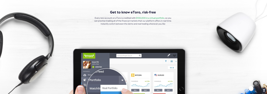 eToro reviews by the community and experts support the virtual portfolio demo accounts.